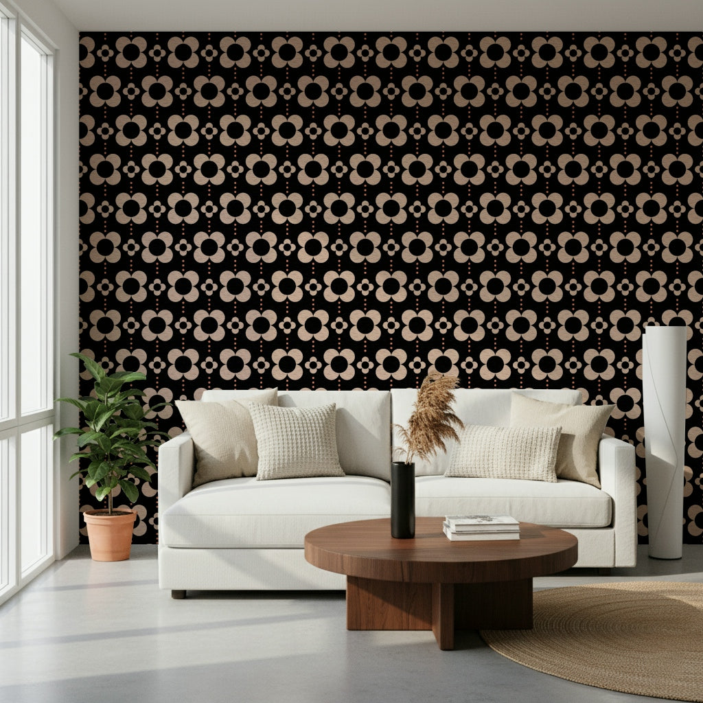 Subtle texture in the beautiful 60s Charm Wallpaper design.