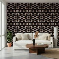Subtle texture in the beautiful 60s Charm Wallpaper design.
