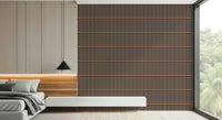 Designer interior featuring the graphic Retro Lines Wallpaper design.