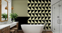 Dynamic Duo Shapes Wall Mural creating a striking, graphic feature wall.