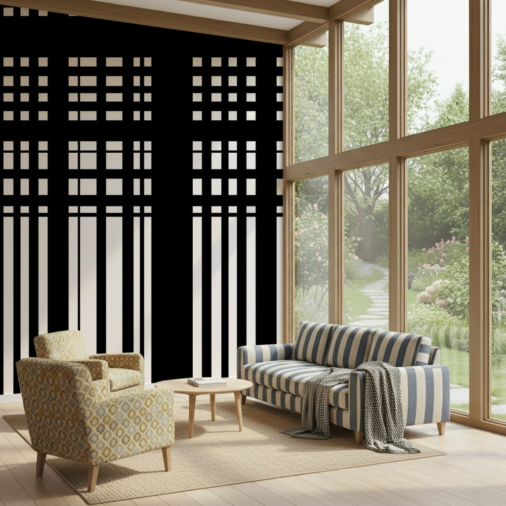 Close-up of the varied stripe widths creating visual interest.