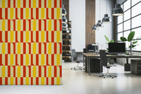 Close-up of the rounded rectangular shapes in the Marigold and Maple pattern.