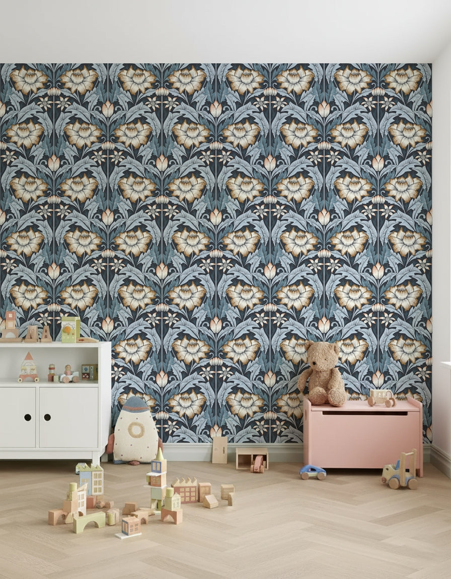 Subtle, deep color variation in the Midnight Blue Wallpaper.