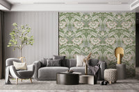 Timeless Garden – Sage Green Wallpaper enriching a sophisticated living space.