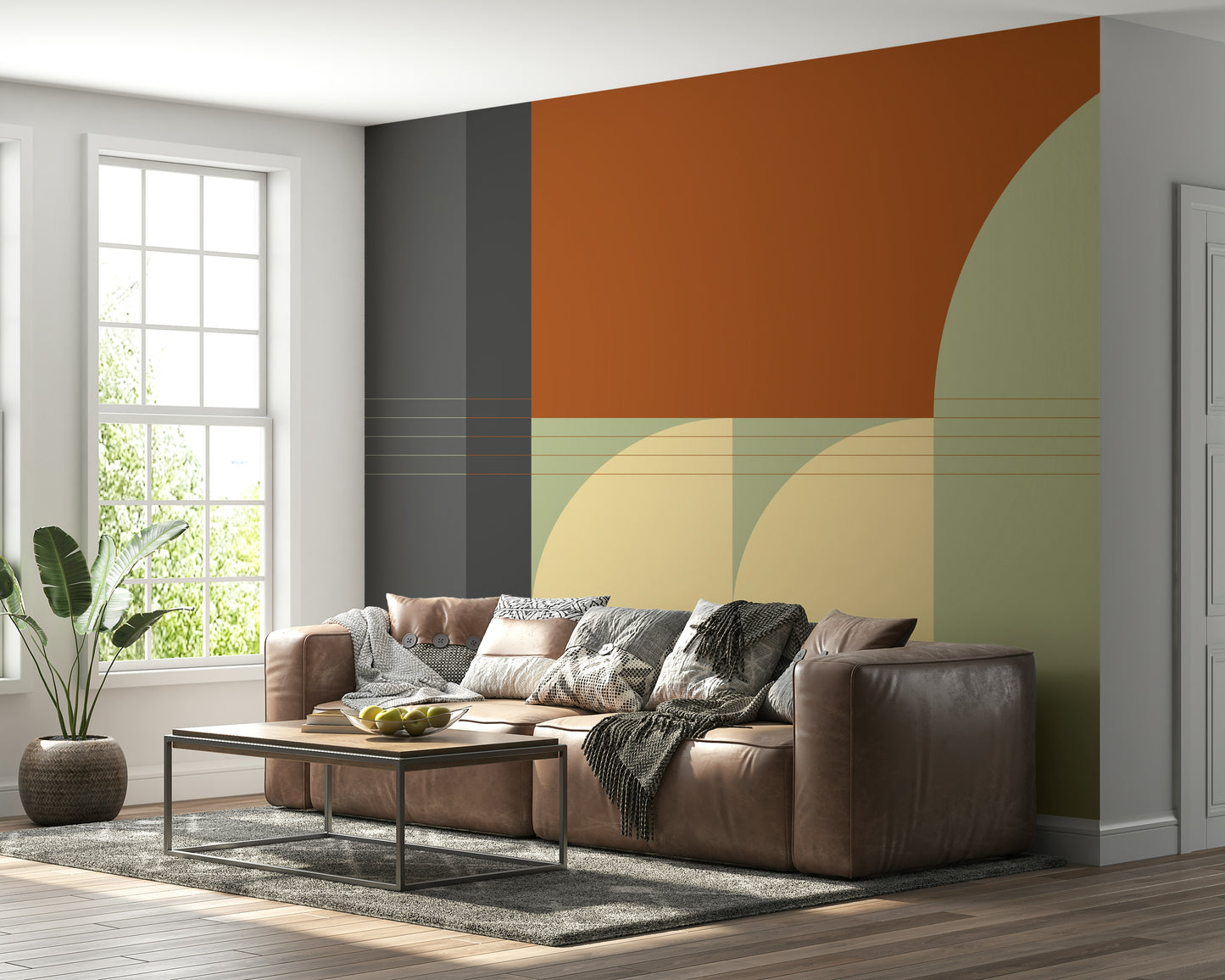 Lively Retro Rhythm Wall Mural design