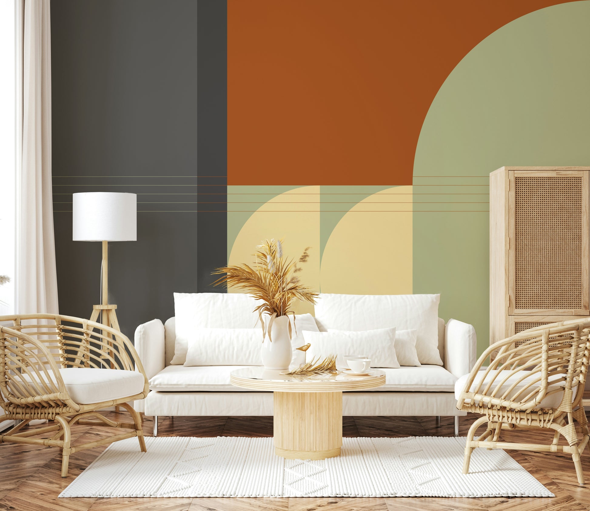 Abstract Retro Rhythm Wall Mural print