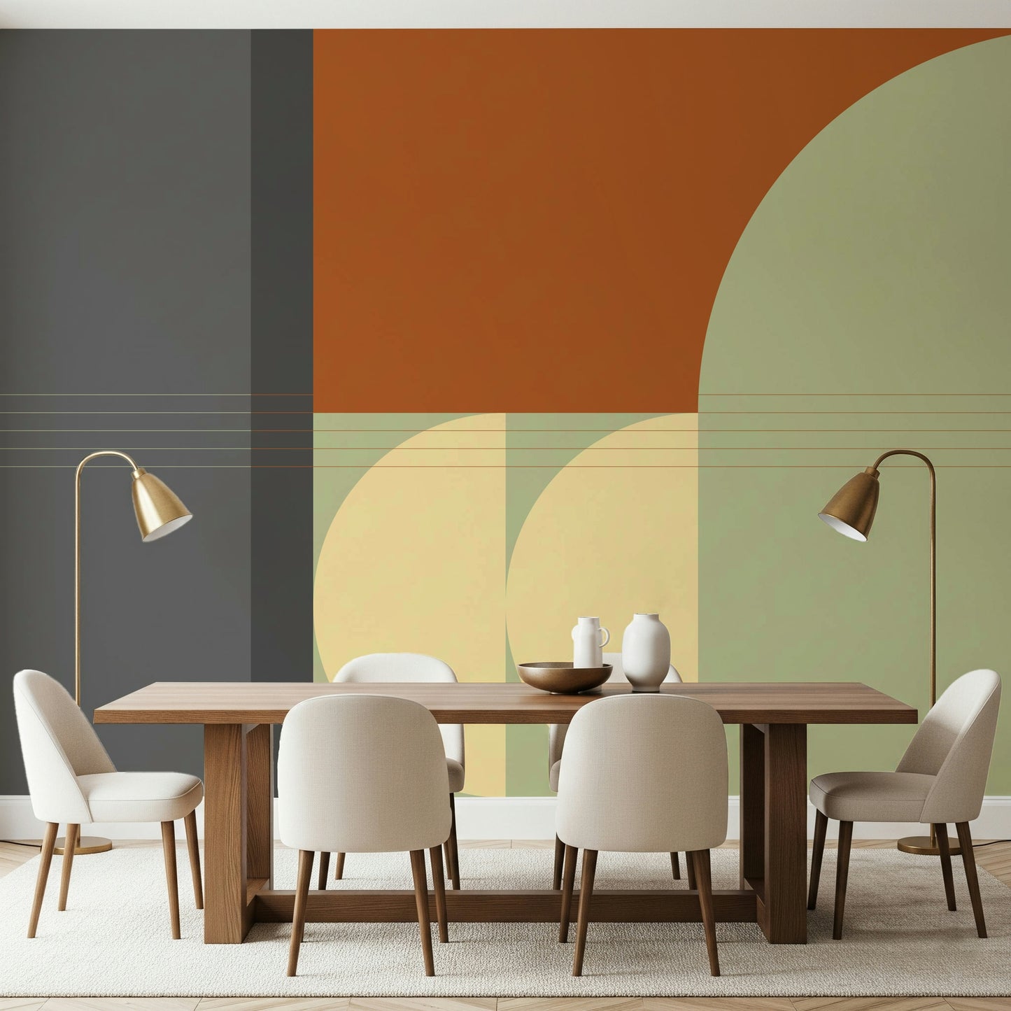 Graphic Retro Rhythm Wall Mural piece