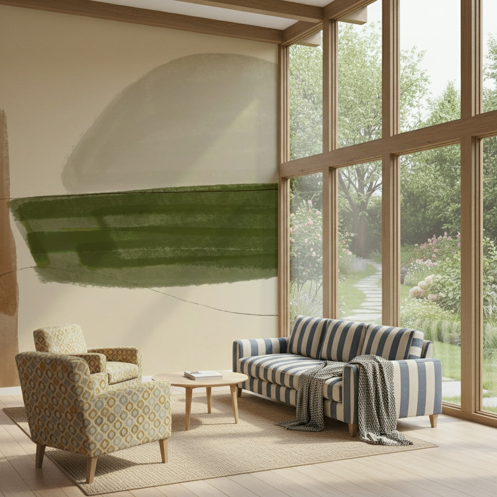 Serene modern Minimalist Nature Tones Wall Mural wall decor.