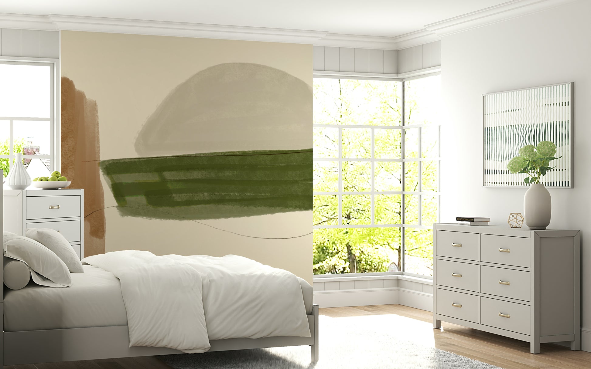 Sophisticated neutral Minimalist Nature Tones Wall Mural colors.