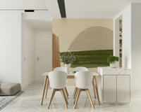 Earthy olive Minimalist Nature Tones Wall Mural green pattern.