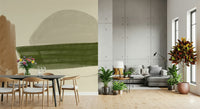 Artistic brush Minimalist Nature Tones Wall Mural stroke graphic.
