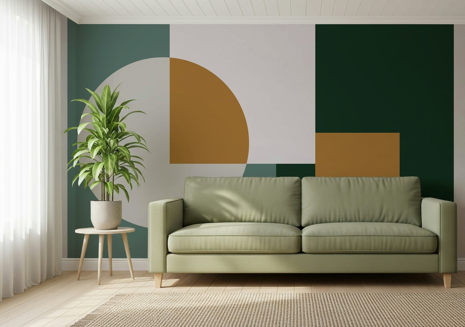 Deep color Modern Geometric Harmony Wall Mural palette aesthetic.