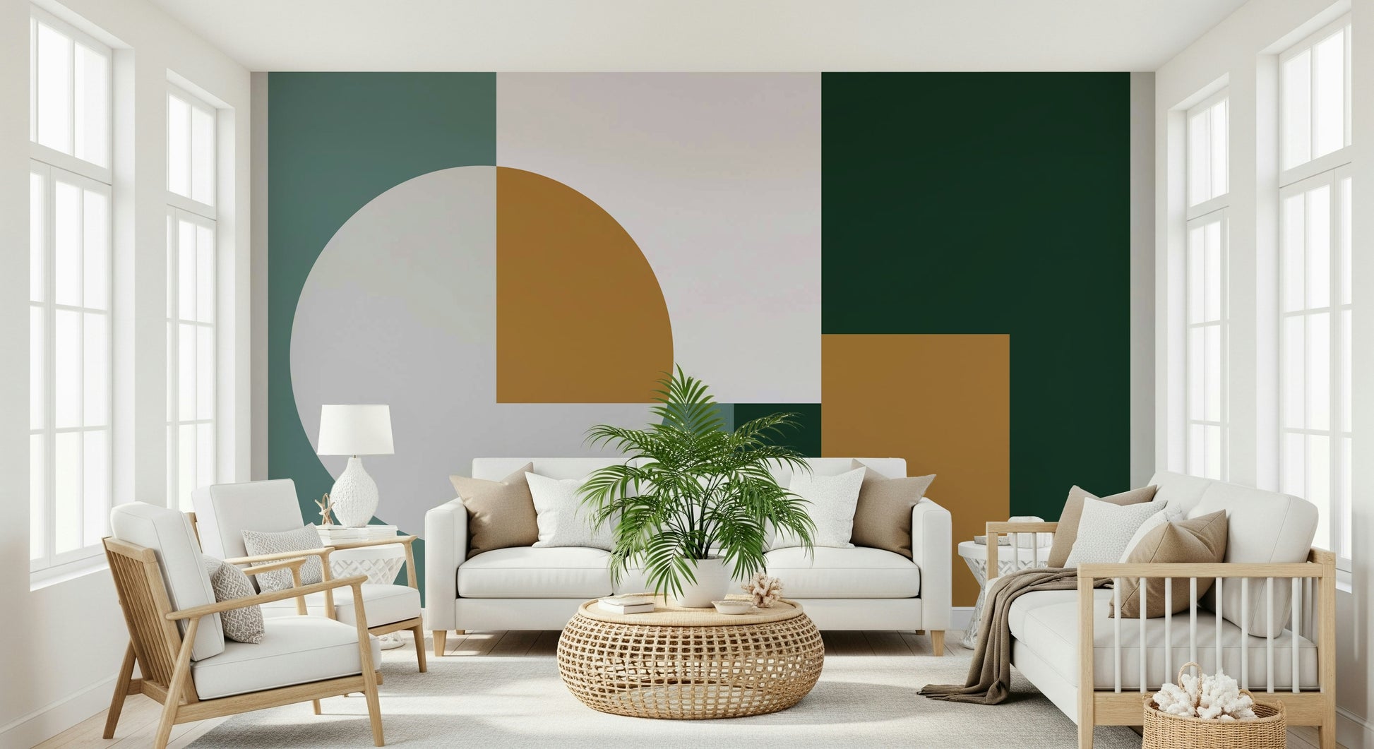 Geometric abstract Modern Geometric Harmony Wall Mural forms visual.