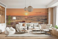 Textured water Coastal Dawn Wall Murall surface image.