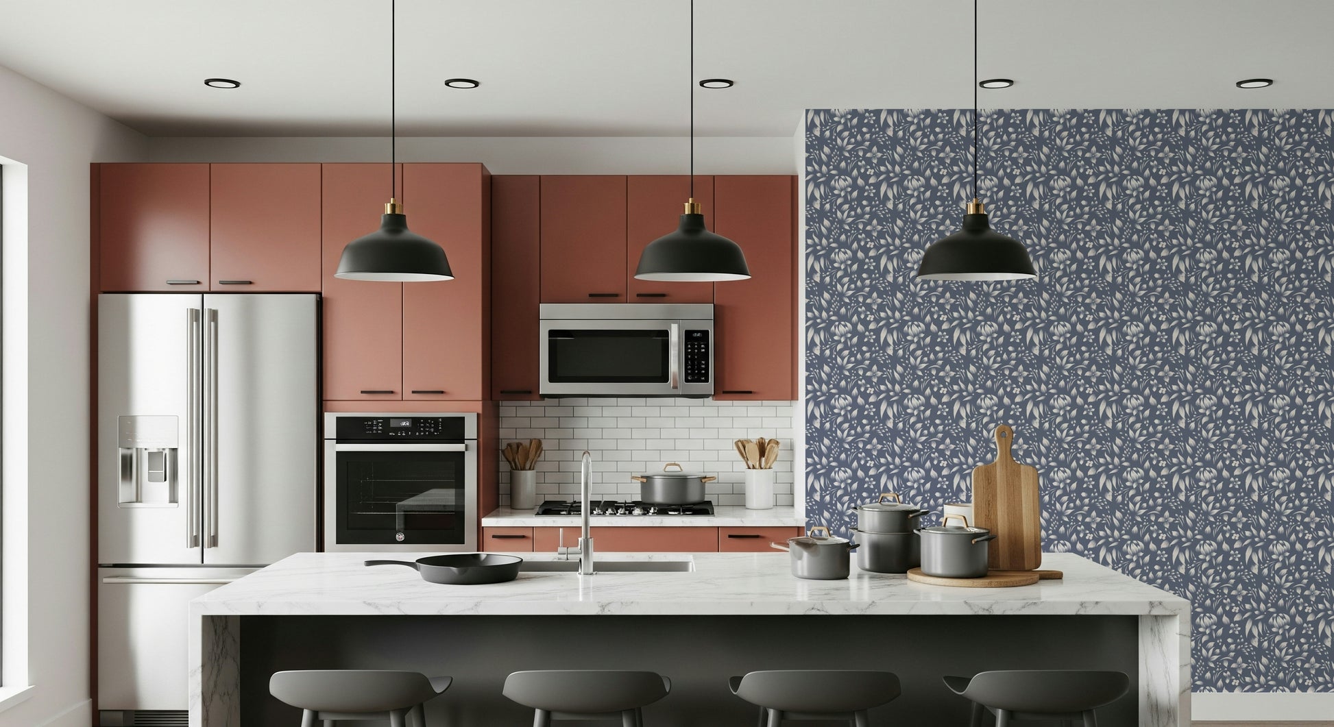 Hand-drawn style Gentle Foliage Wallpaper visual texture.