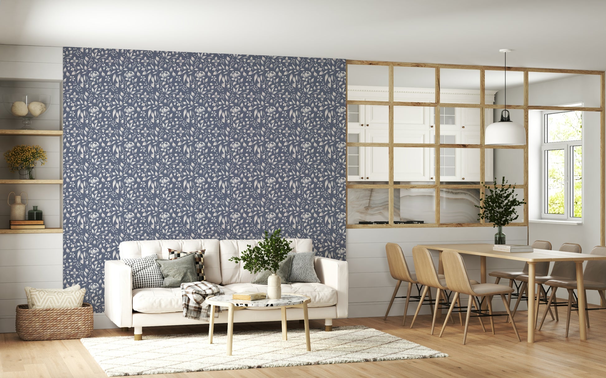 Refined decorative Gentle Foliage Wallpaper wall pattern.