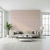 Serene pink Blush blooming spring calming flowers Wallpaper wall covering.
