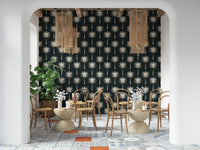Artistic contemporary Luxe Palms Art Deco Tropical Flair Wallpaper visual.