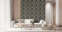 Contemporary tribal Modern Tribal Maze Wallpaper repeating pattern.