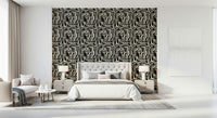 Interlocking line Modern Tribal Maze Wallpaper texture.