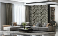 Eclectic interior Modern Tribal Maze Wallpaper background.