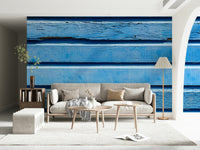 Coastal theme Aqua Wood Wall Wall Mural paneling print.