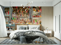 Unique apothecary bar sign Elegant Bar Interior Wall Mural