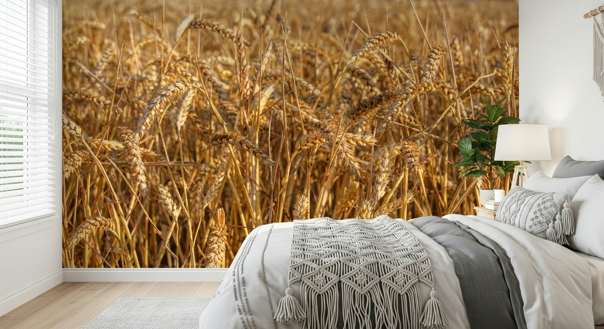 Realistic nature scene Golden Wheat Field Bliss Wall Mural
