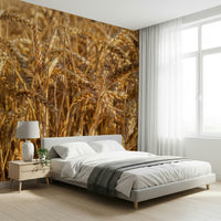 Textured wheat stalks Golden Wheat Field Bliss Wall Mural