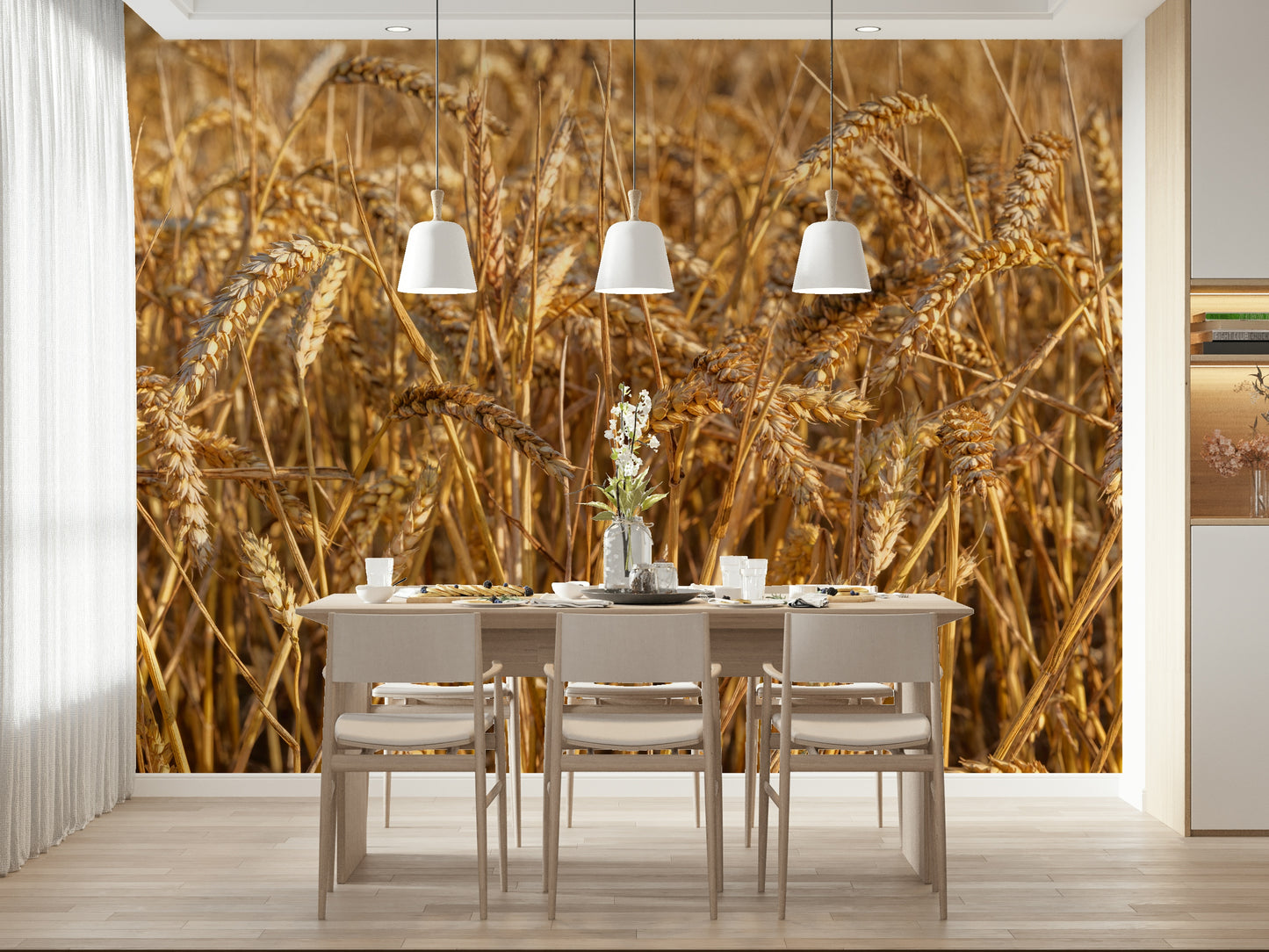 Warm golden colors Golden Wheat Field Bliss Wall Mural
