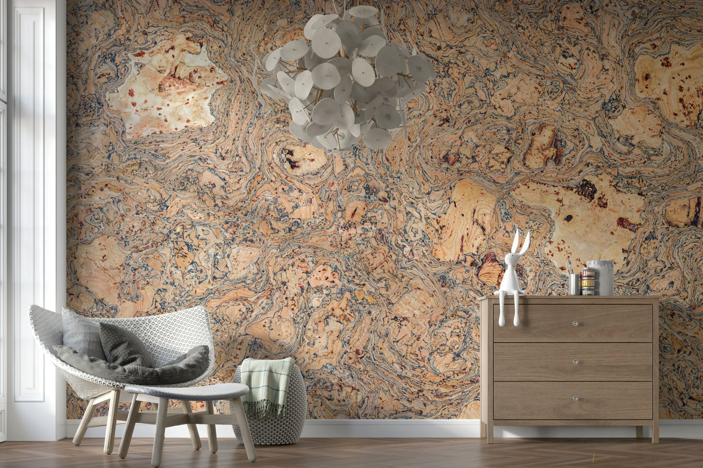 Natural grain Rustic Natural Cork Pattern Wall Mural wall decor