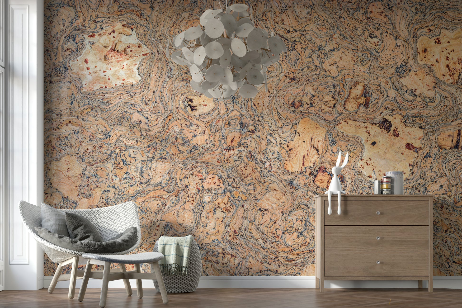 Natural grain Rustic Natural Cork Pattern Wall Mural wall decor