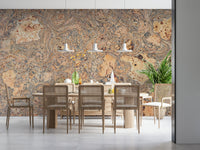 Earthy tones Rustic Natural Cork Pattern Wall Mural unique