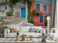 Mediterranean home exterior Coastal Cottage Charm Wall Mural