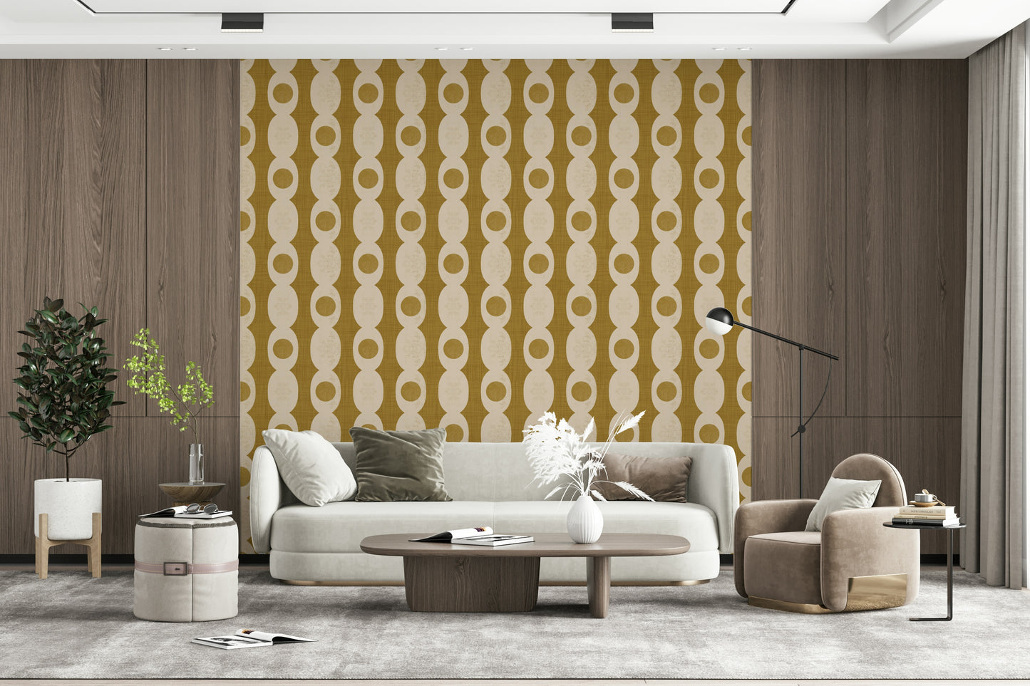 Design feature Retro Ovals Wallpaper for interiors