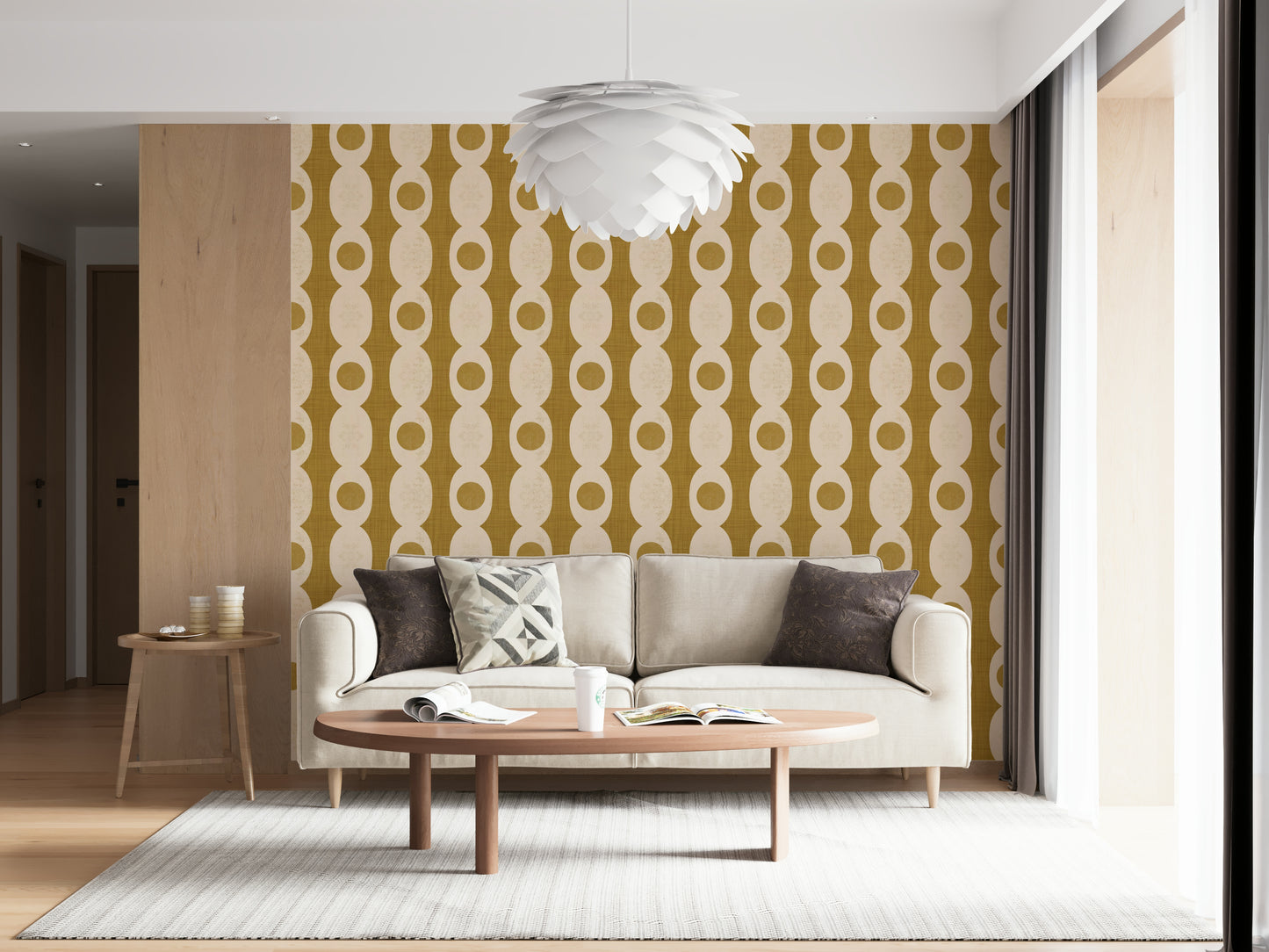 Wall decor idea Retro Ovals Wallpaper pattern