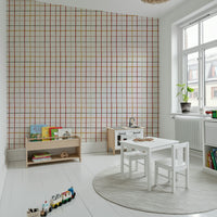 Cozy Checkered Warmth Wallpaper pattern for children's spaces.