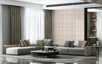 Mustard yellow grid lines on Cozy Checkered Warmth Wallpaper.