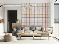 Cozy Checkered Warmth Wallpaper repeating pattern design.
