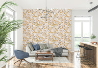 Unique modern Sunny Day Blooms Wallpaper flower shapes.