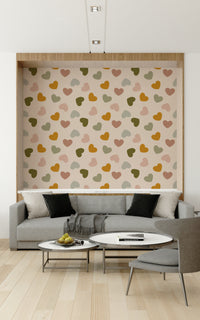 Charming interior Heartfelt Harmony Wallpaper decor print.