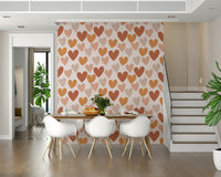 Playful abstract Earthy Hearts Wallpaper shapes motif.