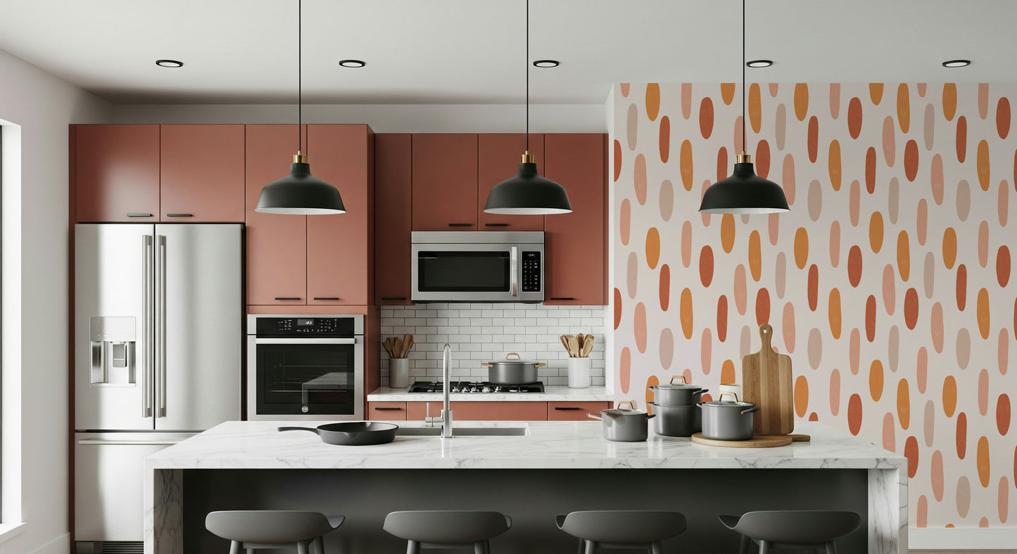 Soft blush Terracotta Dreamscape Wallpaper pink and coral tones.