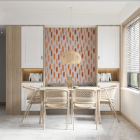 Hand-painted style Terracotta Dreamscape Wallpaper shapes motif.