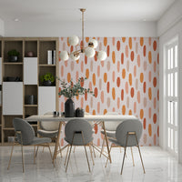 Vertical elongated Terracotta Dreamscape Wallpaper forms design.