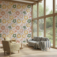 Large wallpaper mural showing an array of Boho Blooms.