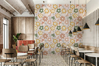 Graphic boho wallpaper displaying sketched stems.