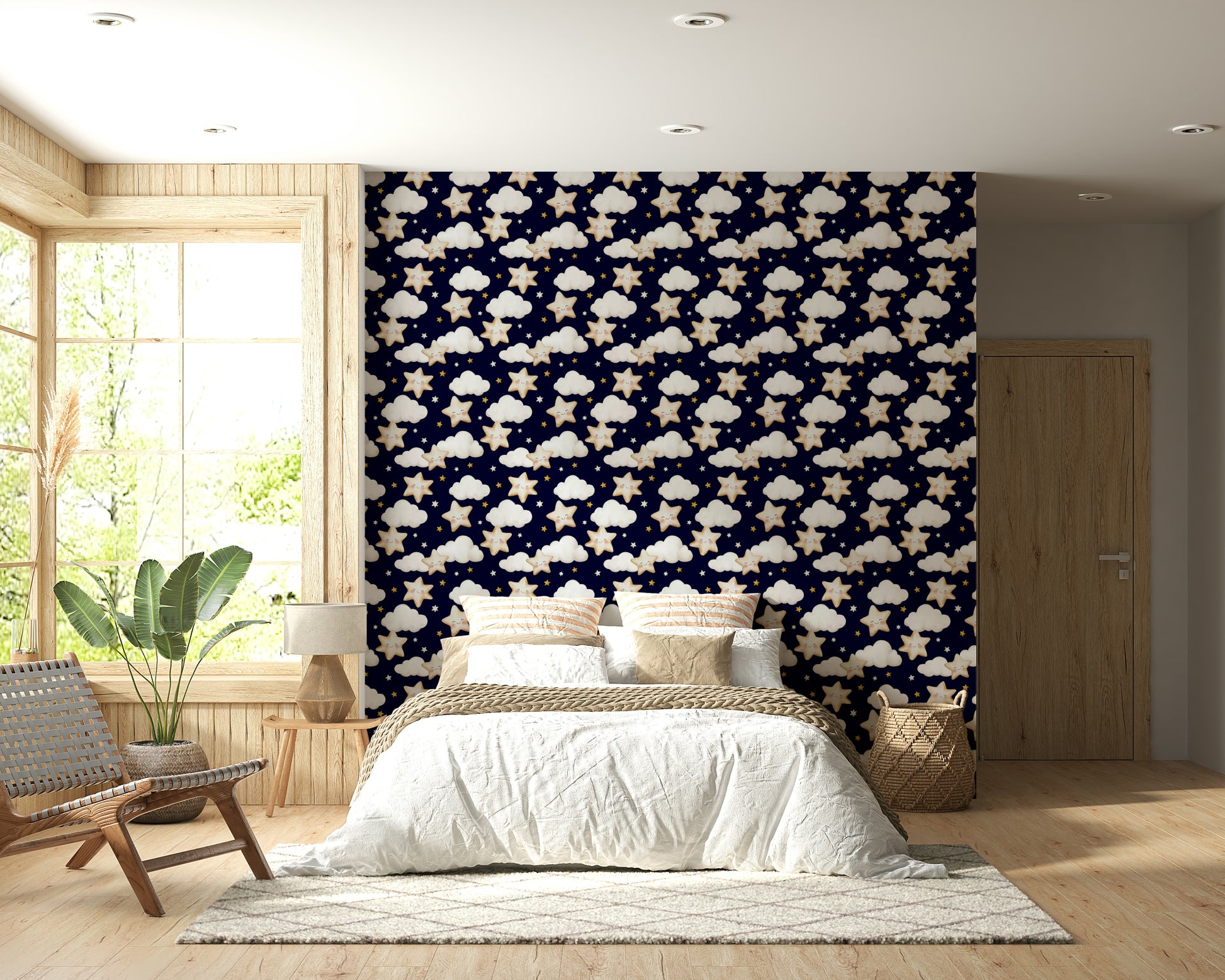 Sleeping stars on the Sweet Dreams Starry Sky Wallpaper.