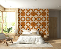 Artistic pattern for Mid-Century Charm Wallpaper interior spaces.