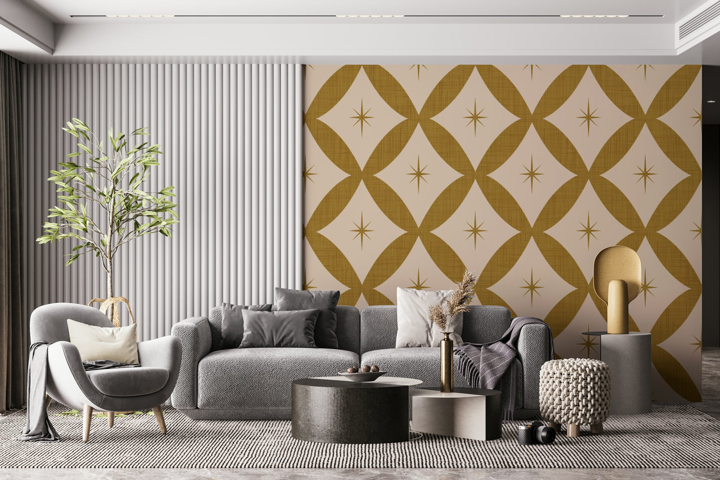Floccinaucinihilipilification, the peculiar Golden Star Lattice Wallpaper.
